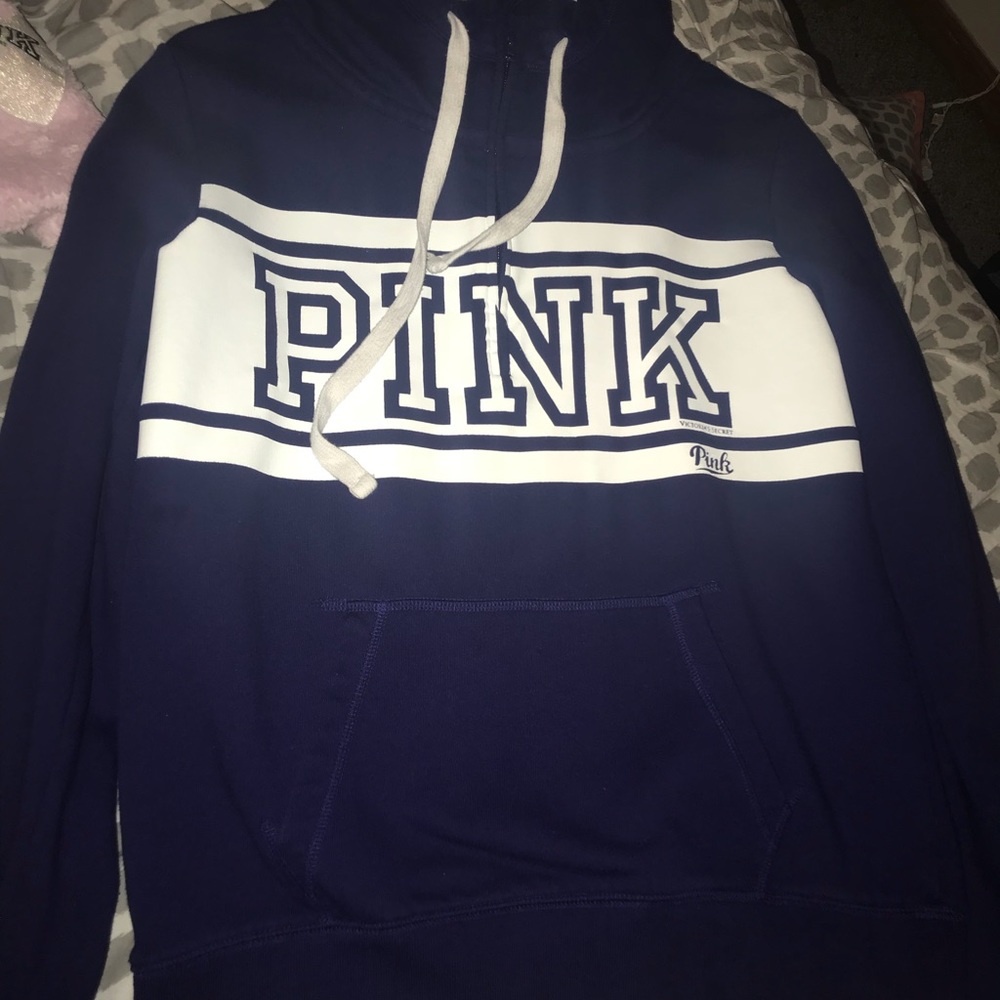 Blue PINK half zip up